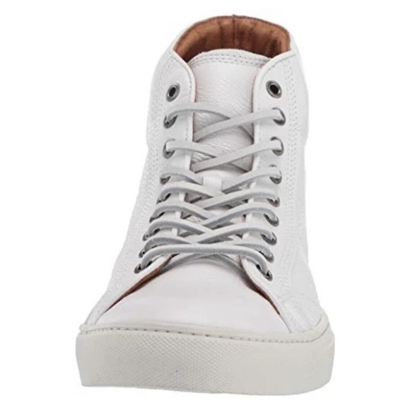 Frye Men's Walker Mid Lace White Leather Sneaker Size 9M Made in USA - Picture 4 of 7